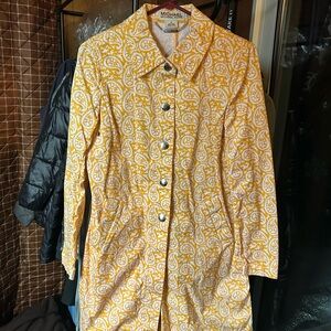 Michael Kors Yellow Paisley Trench Coat